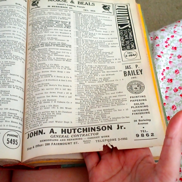 1945 Lowell, Massachusettes City Directory Book - Picture 13 of 16